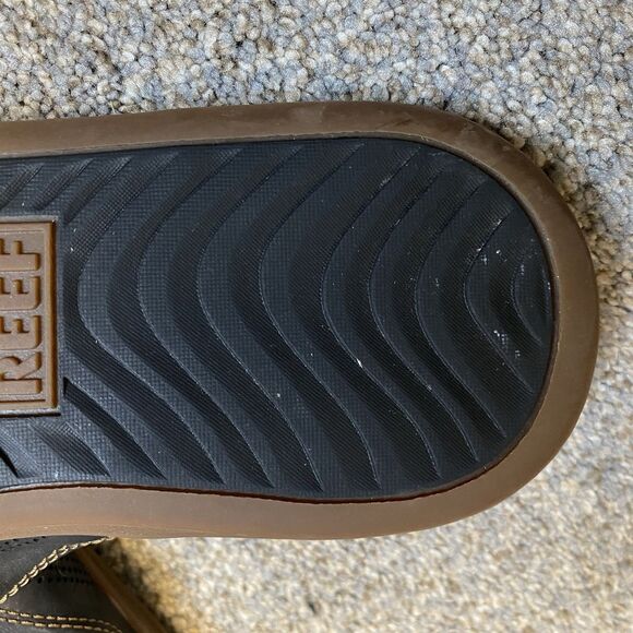 Reef Thong Sandals Men 13 EU 46 Black Cushioned Lux Slippers Flip Flop Comfort - Picture 6 of 6